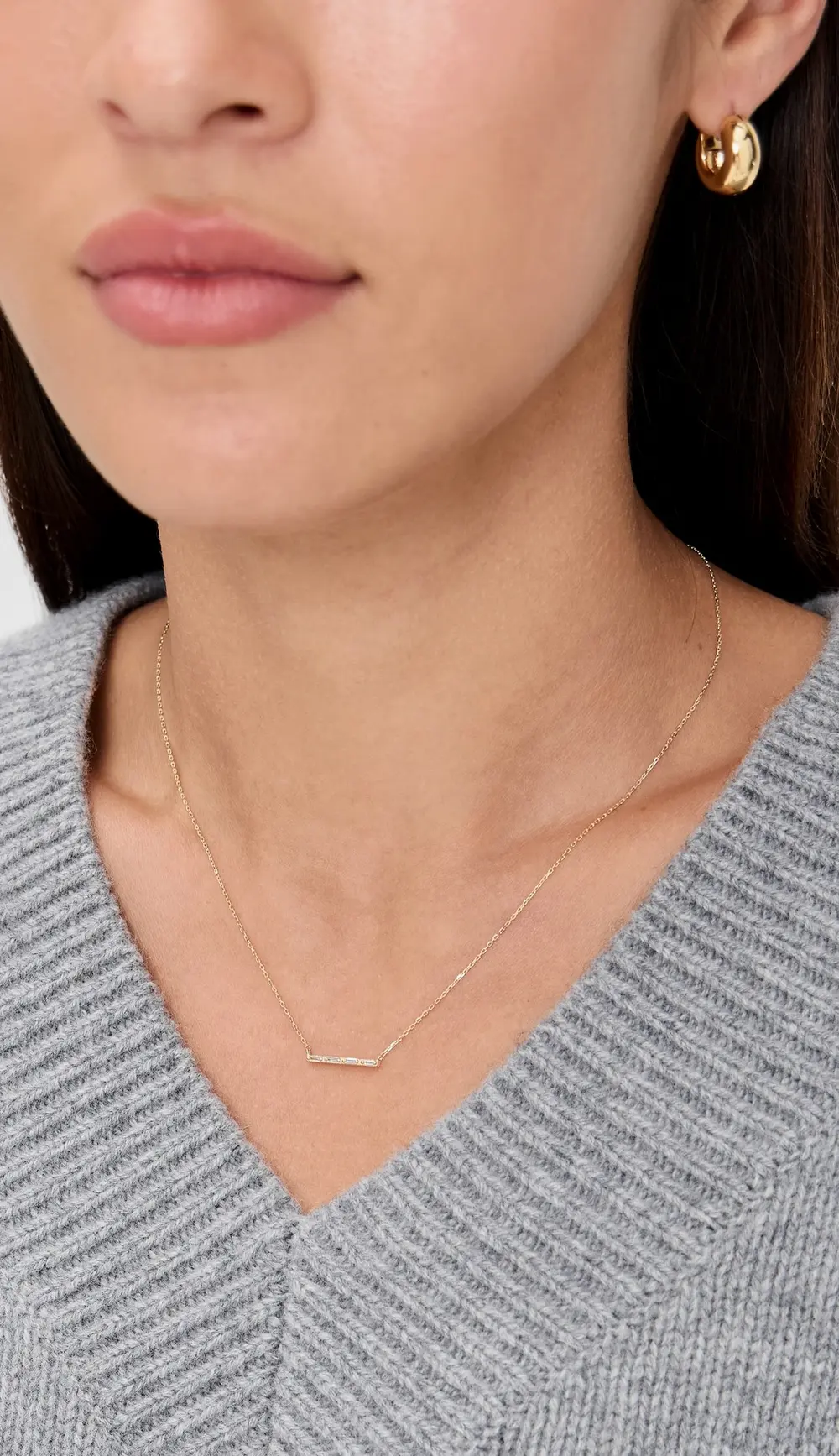 Kalan by Suzanne Kalan 14k Diamond Bar Pendant Necklace