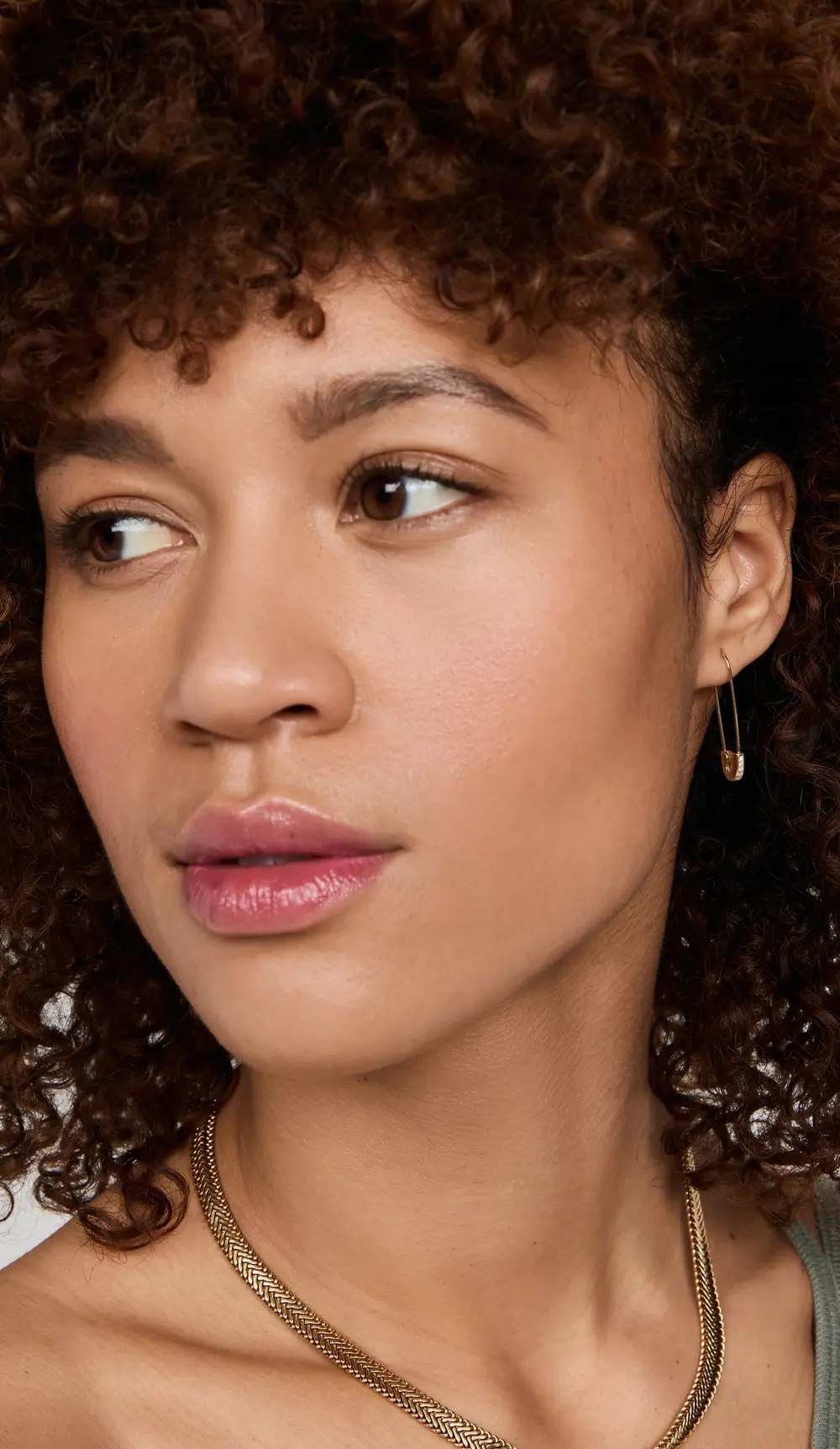 Zoe Chicco 14k Gold Pave Diamond Safety Pin Threader Earring