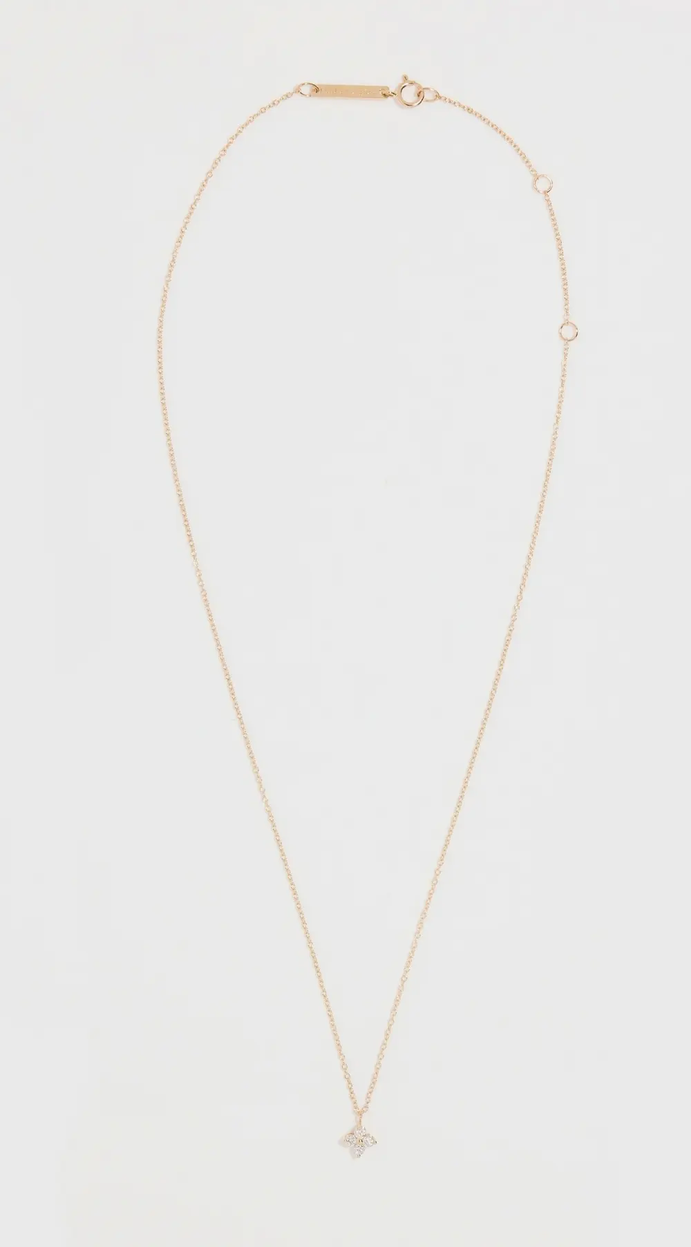 Zoe Chicco Quad Prong Set Diamond Pendant Necklace