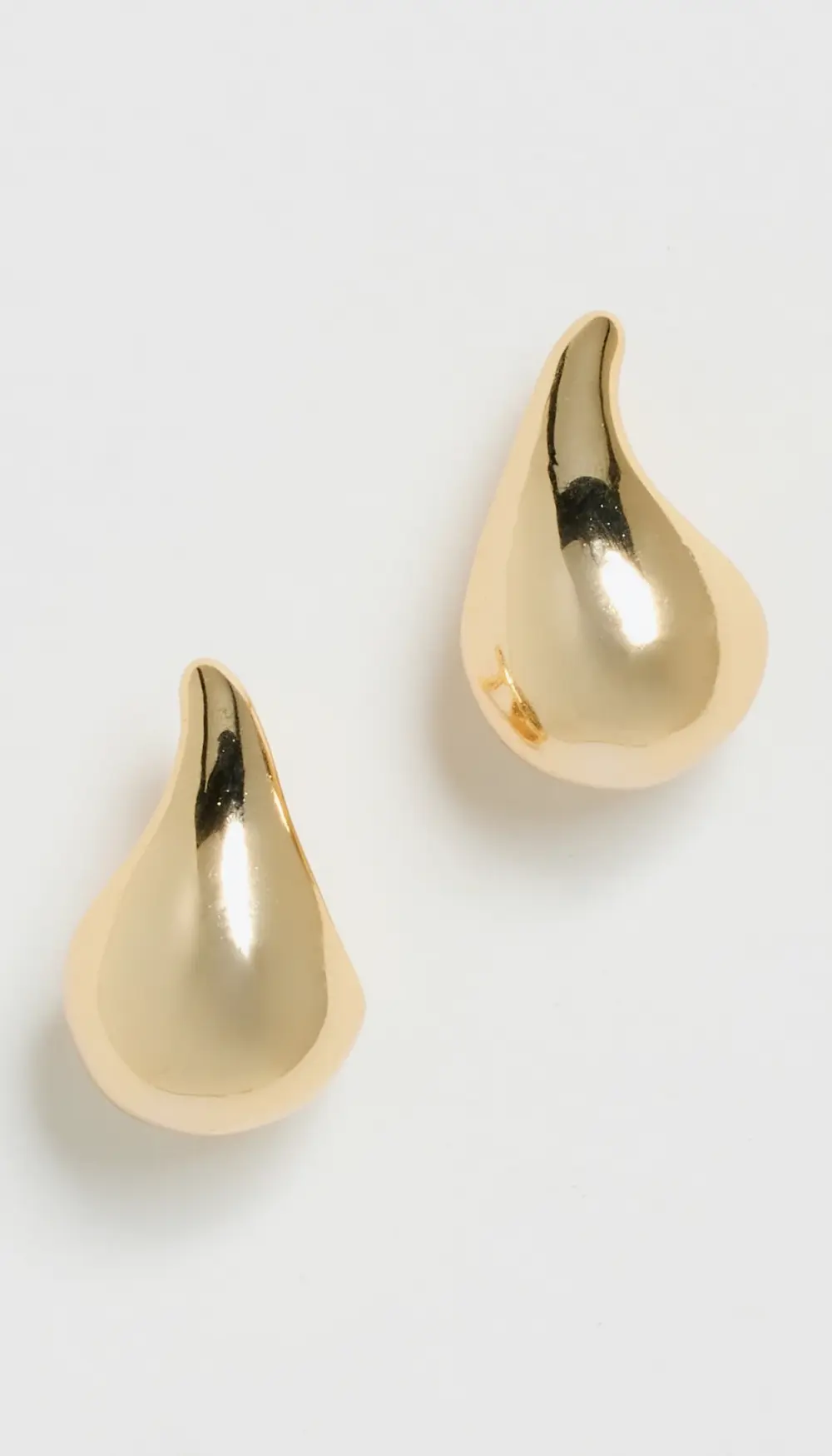 By Adina Eden Solid Curved Teardrop Hoop Earrings