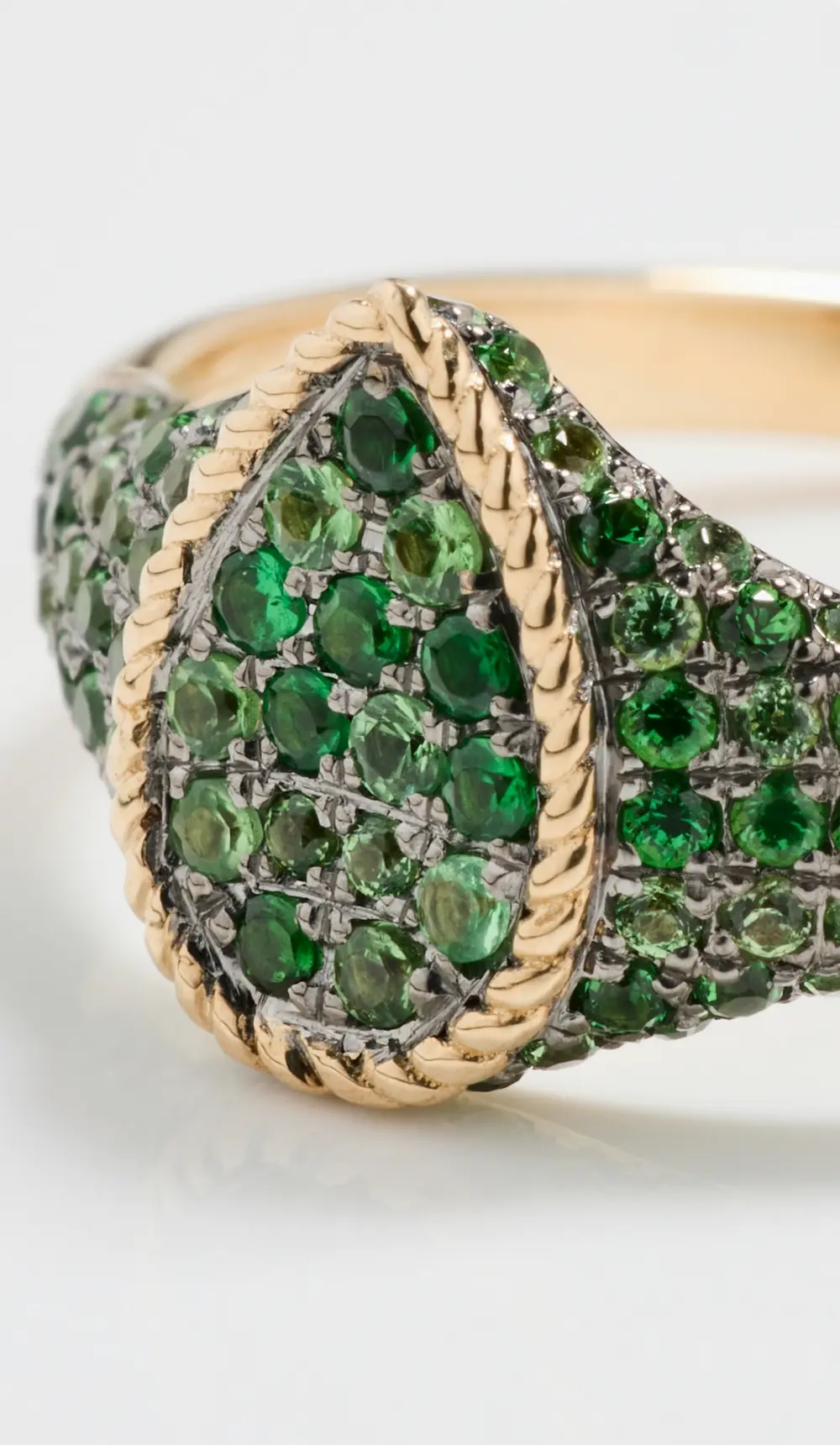 Yvonne Leon Baby Chevaliere Poire Multi Tsavorite Ring