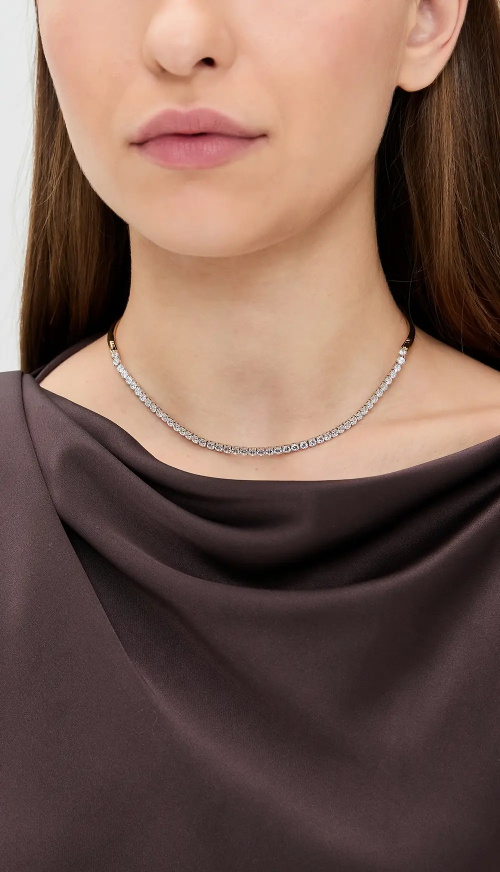 SHASHI Nikita Half Tennis Necklace