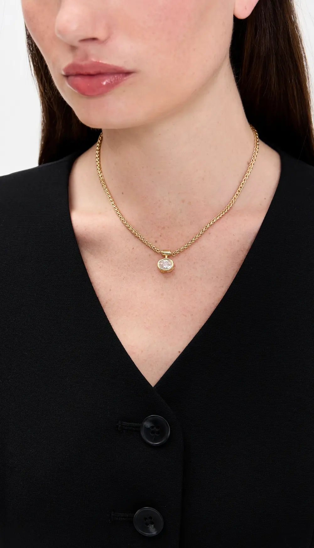 SHASHI Bezel Solitaire Olympia Necklace