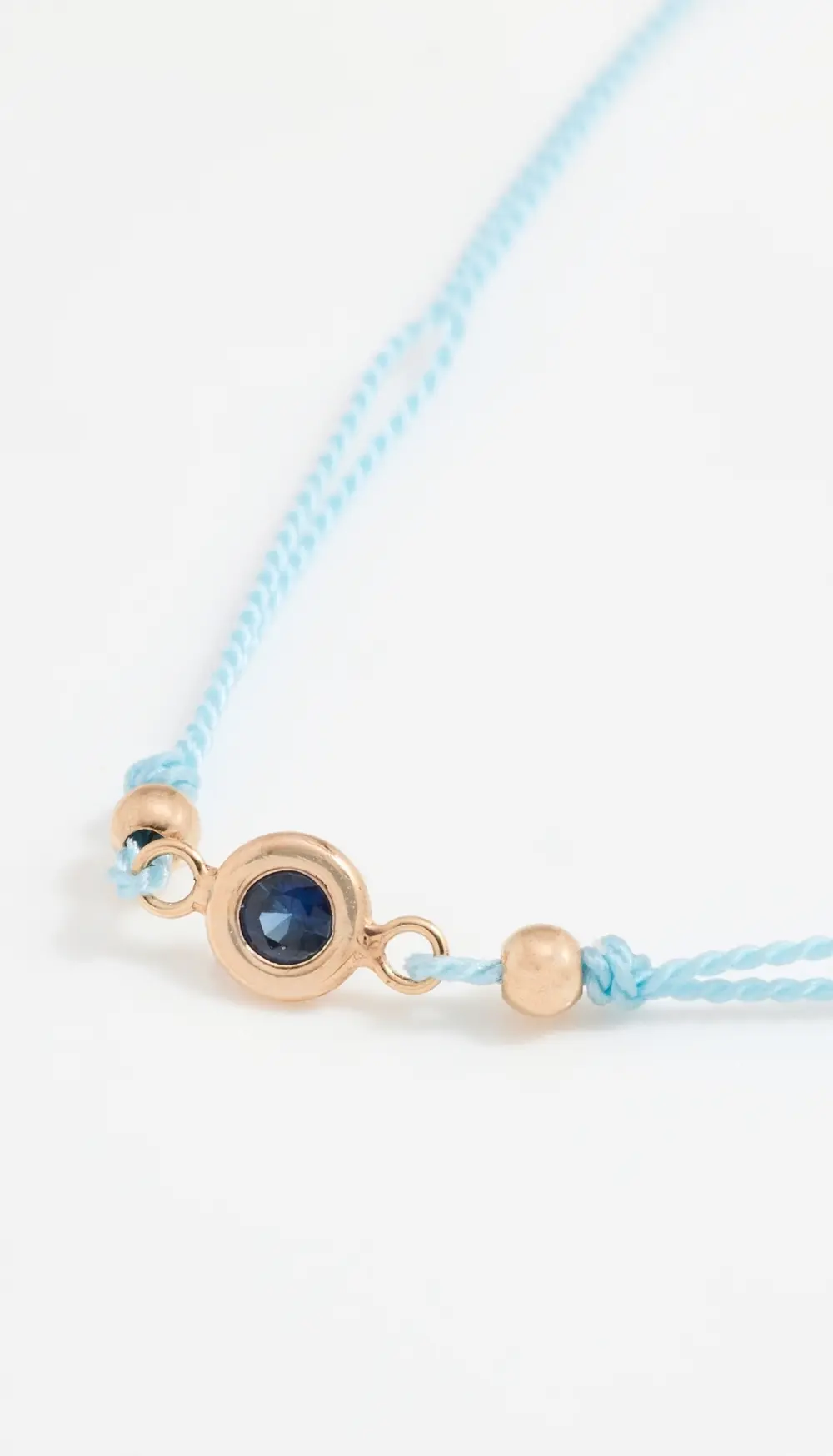 Zoe Chicco 14k Gold Floating Blue Sapphire on Turquoise Cord Bracelet