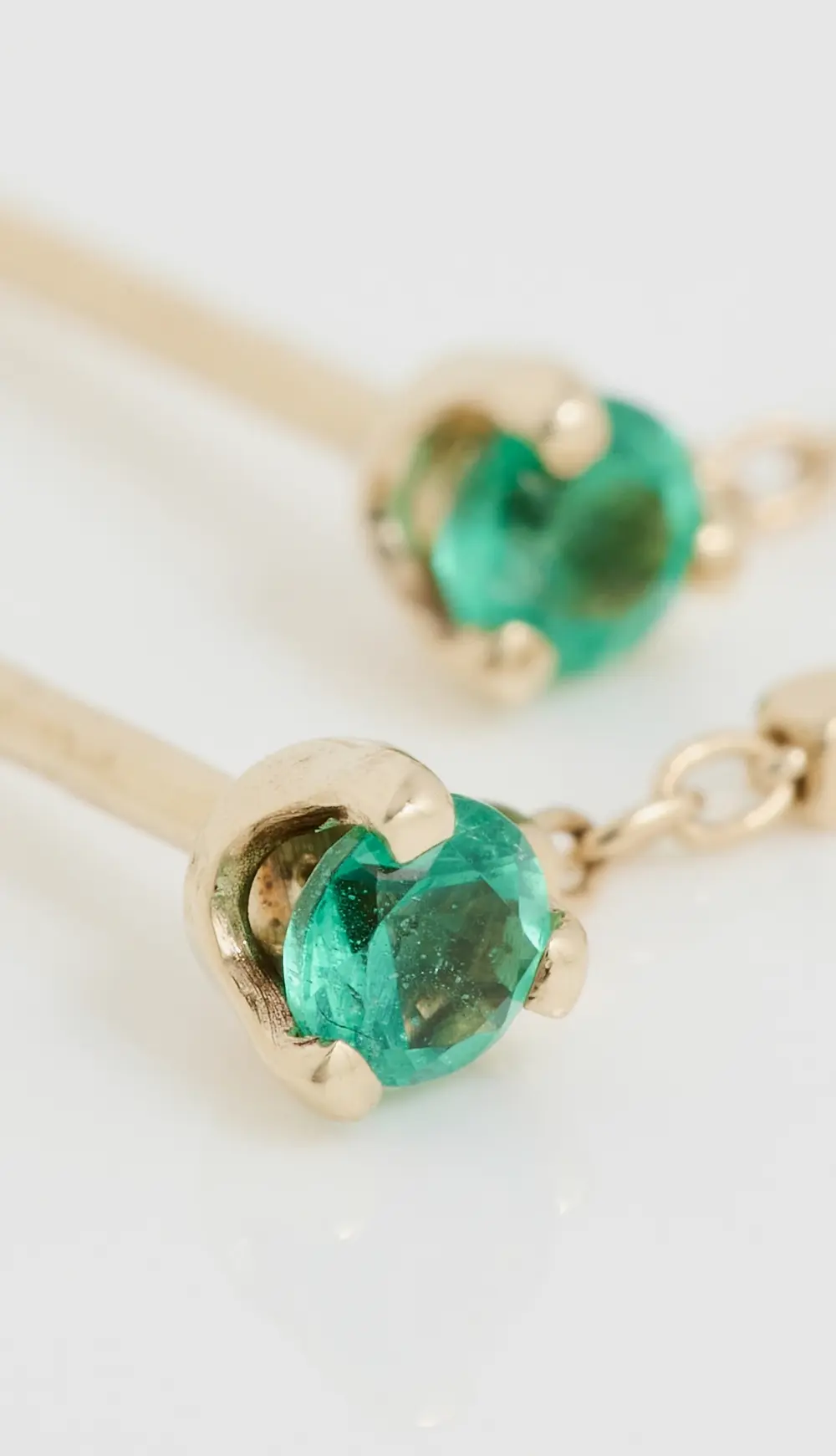 Zoe Chicco 14k Gold Emerald Square Bead Chain Huggie Earrings