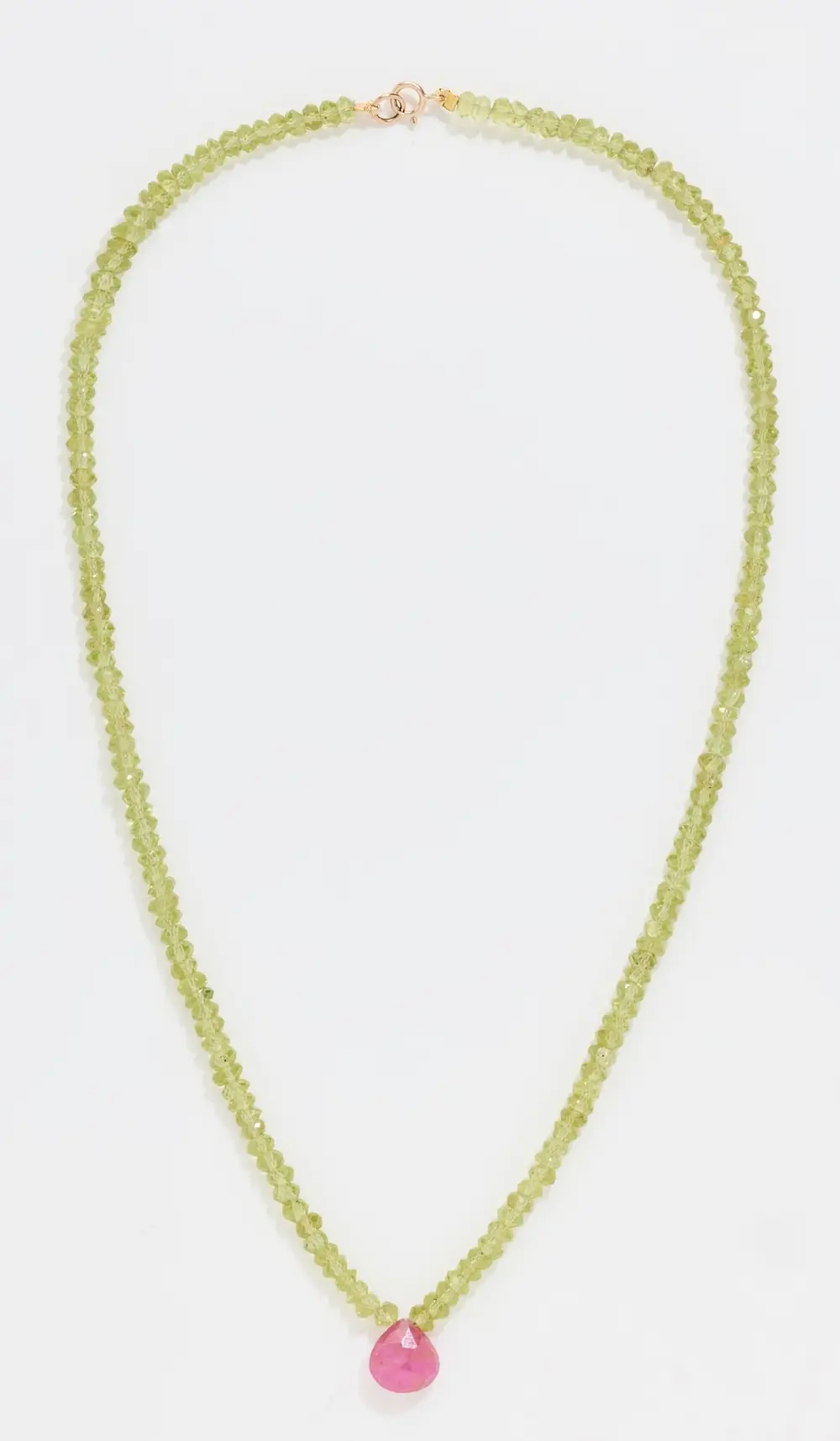 JIA JIA 14k Peridot Ruby Teardrop Necklace