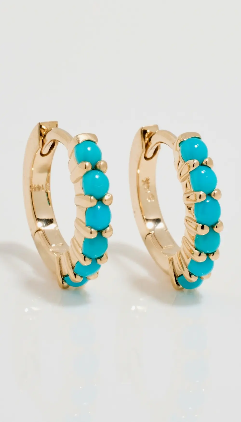 Zoe Chicco 14k Turquoise Gemstones Huggies