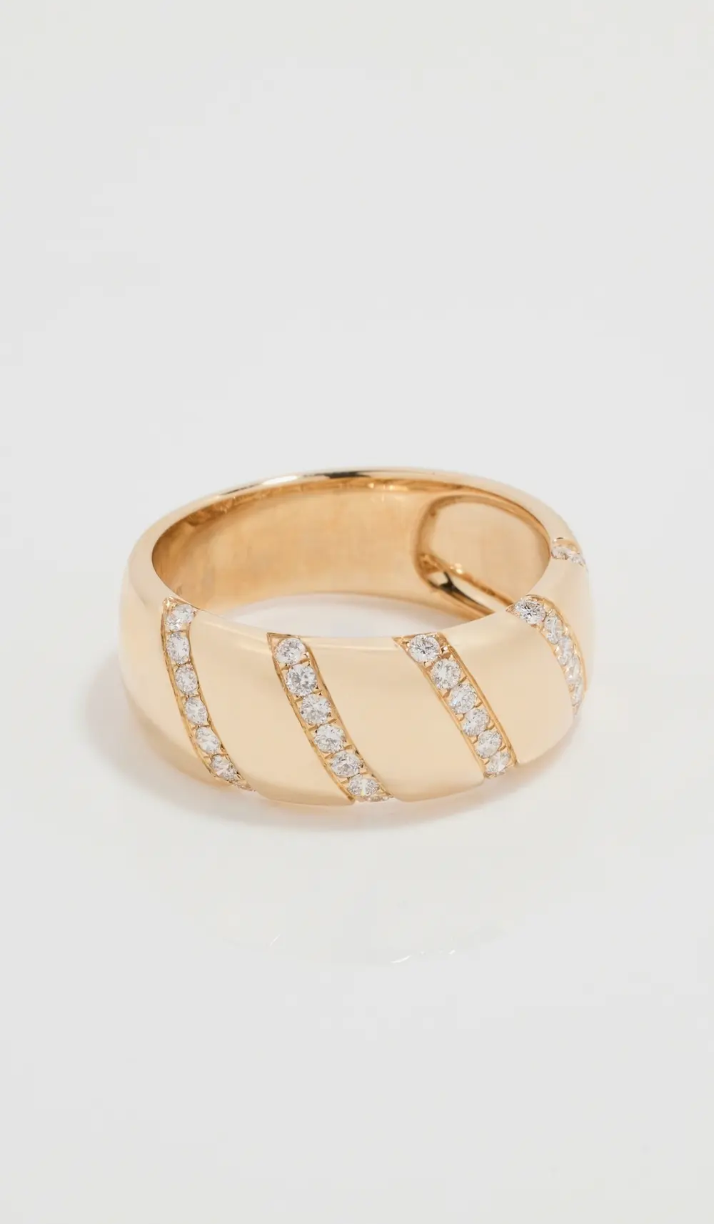 Stephanie Gottlieb 14k Gold and Diamond Stripe Ring