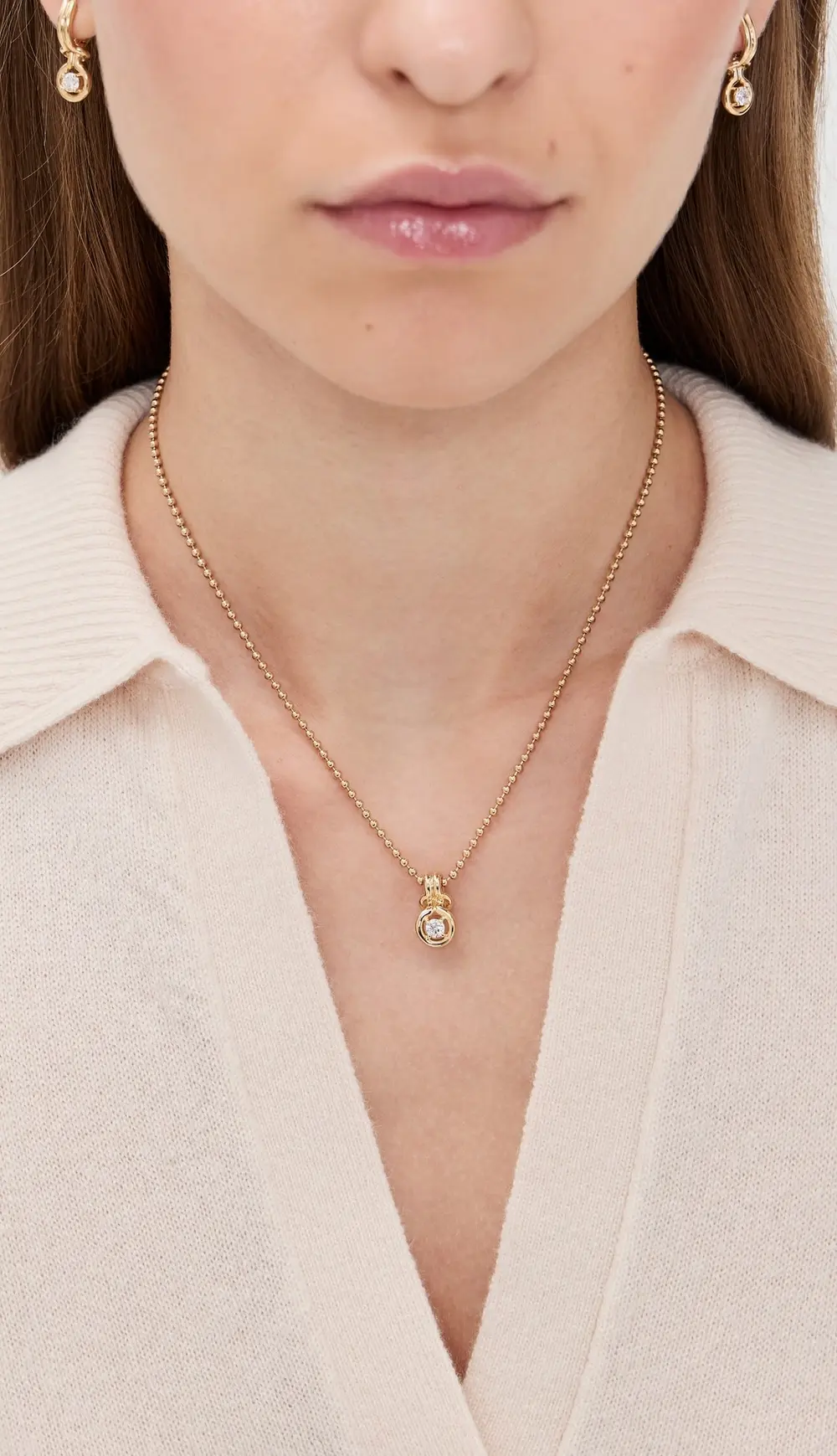 Melissa Kaye 18k Rocky Pendant Necklace