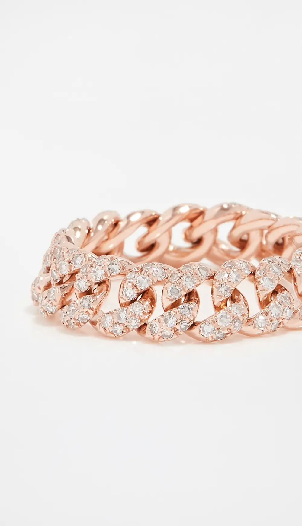 SHAY 18k Mini Pave Diamond Link Ring
