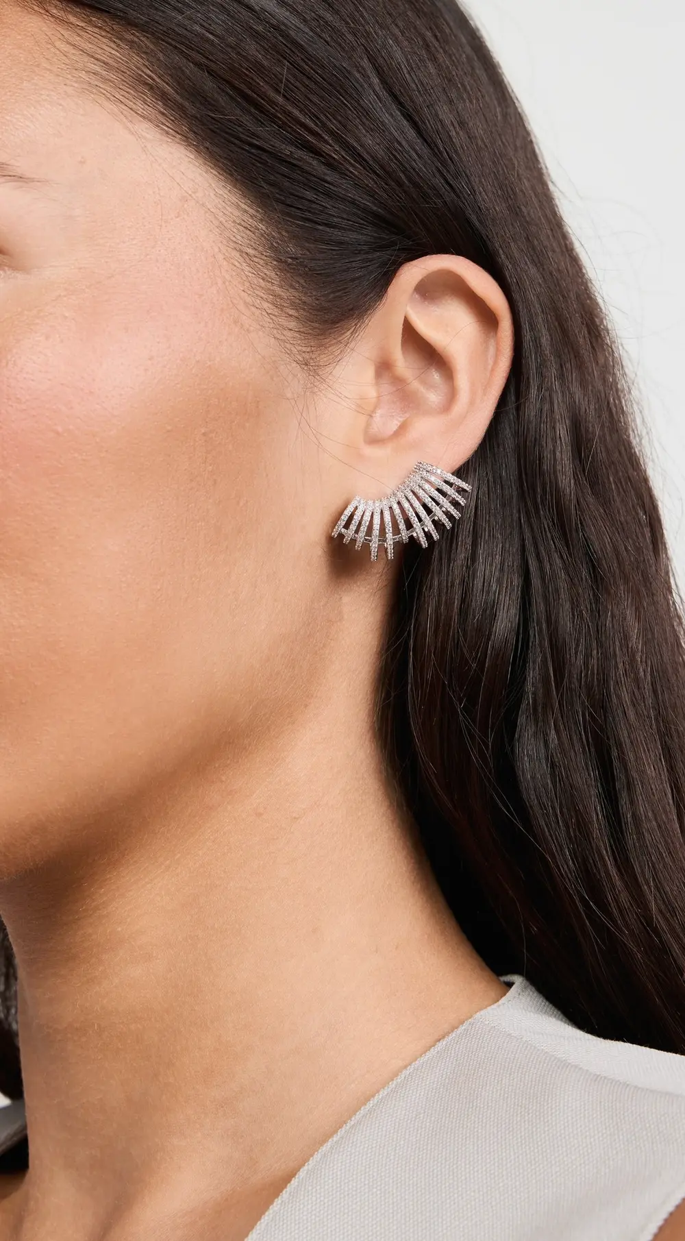 By Adina Eden Pave Fancy Cage Stud Earrings