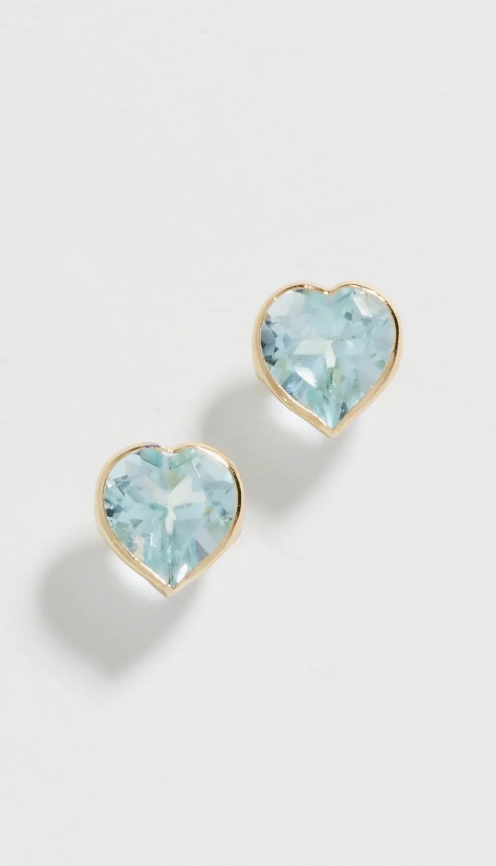 JIA JIA 14k Blue Topaz Heart Stud Earrings