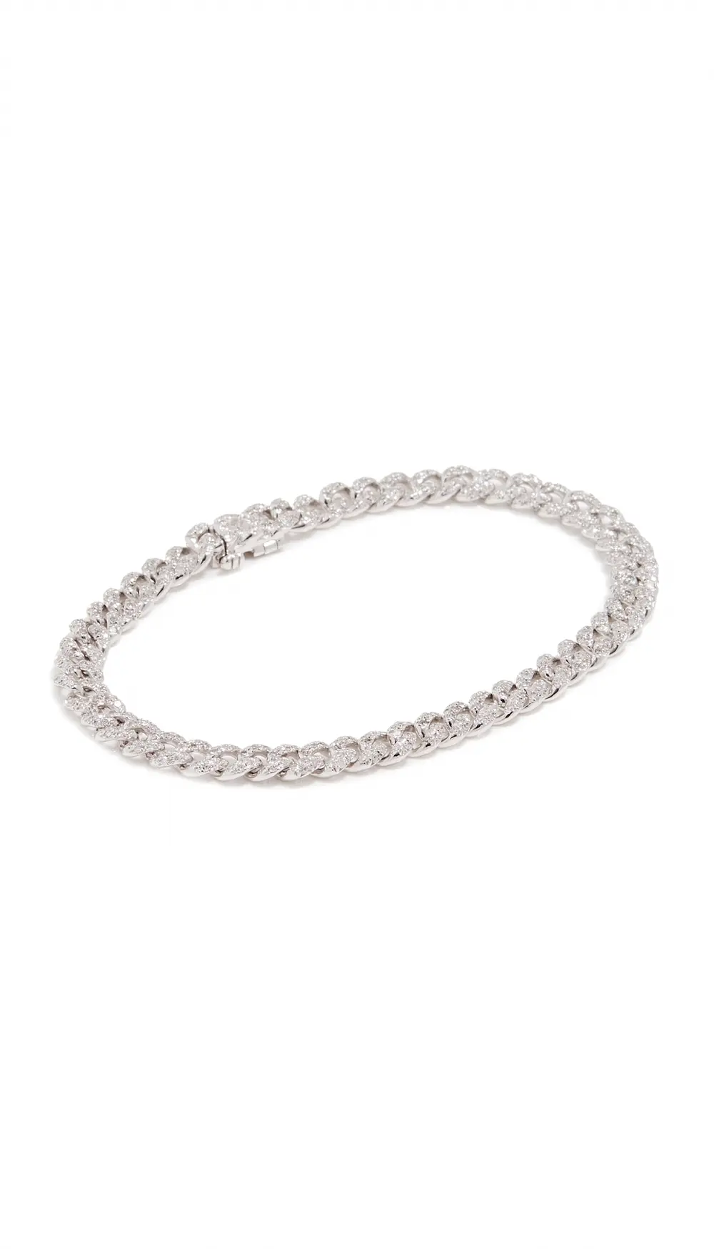 SHAY 18k White Gold Mini Pave Link Bracelet