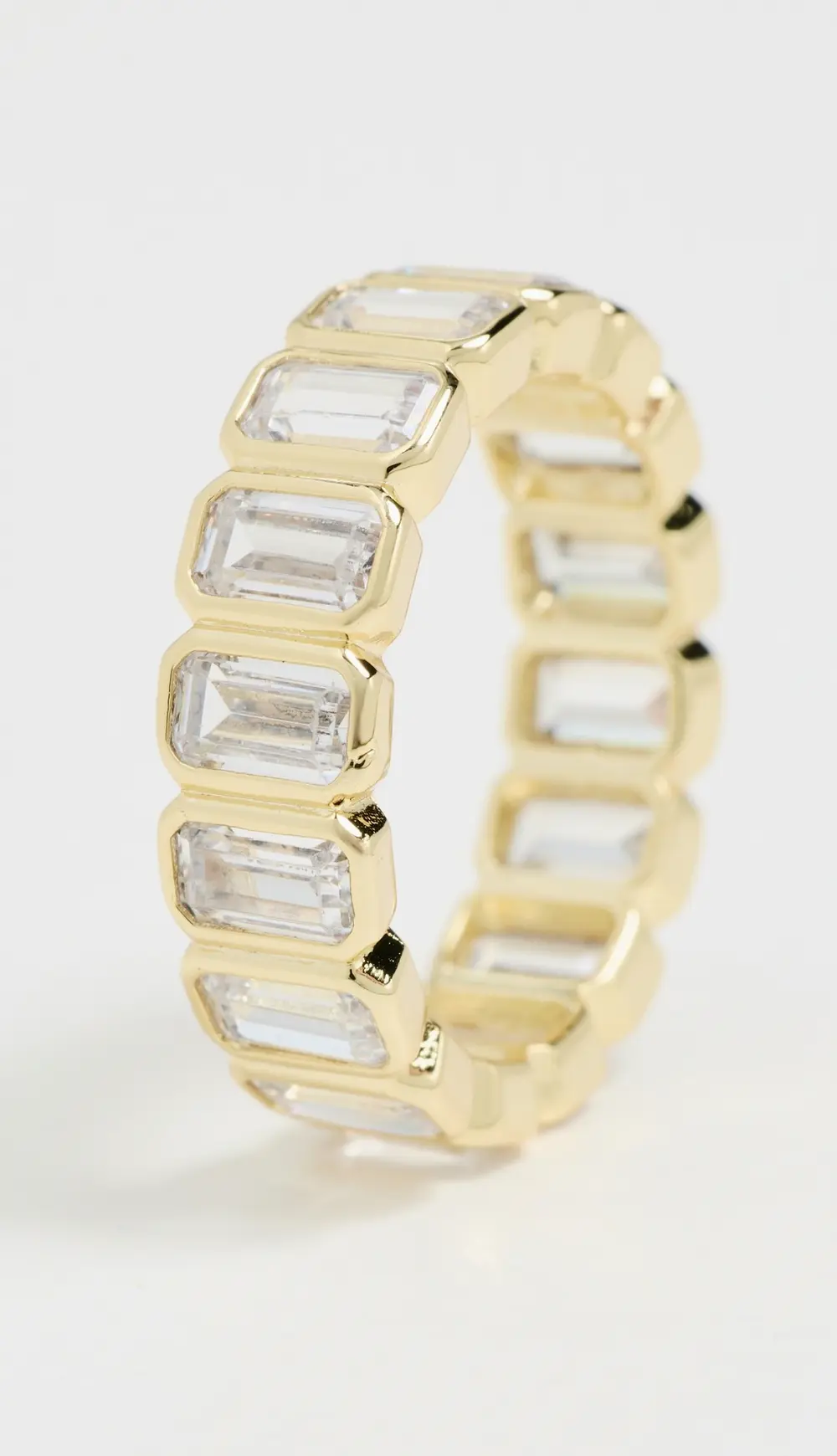 By Adina Eden Cubic Zirconia Bezel Baguette Eternity Band