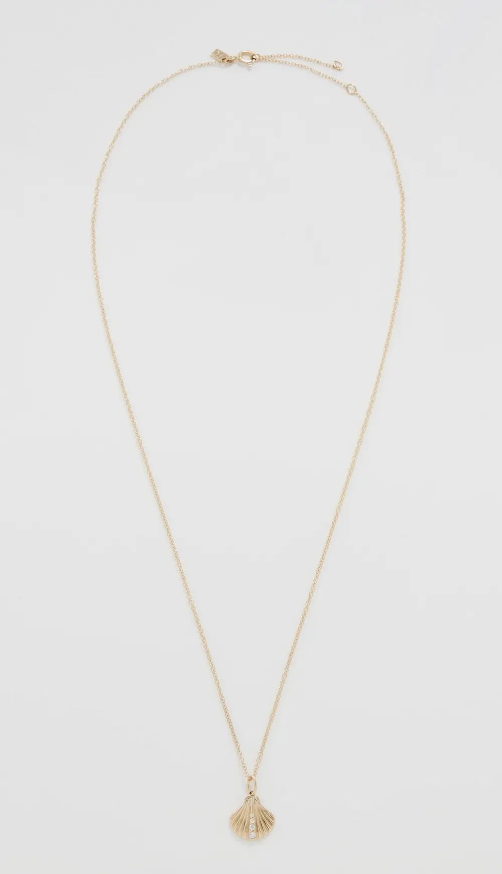 EF Collection 14k Gold and Diamond Shell Necklace