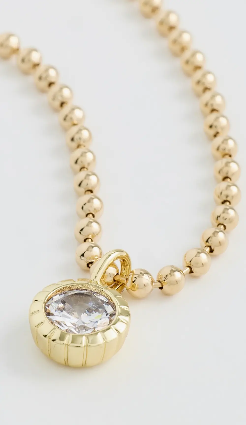Alexa Leigh Round Bezel Ball Chain Necklace