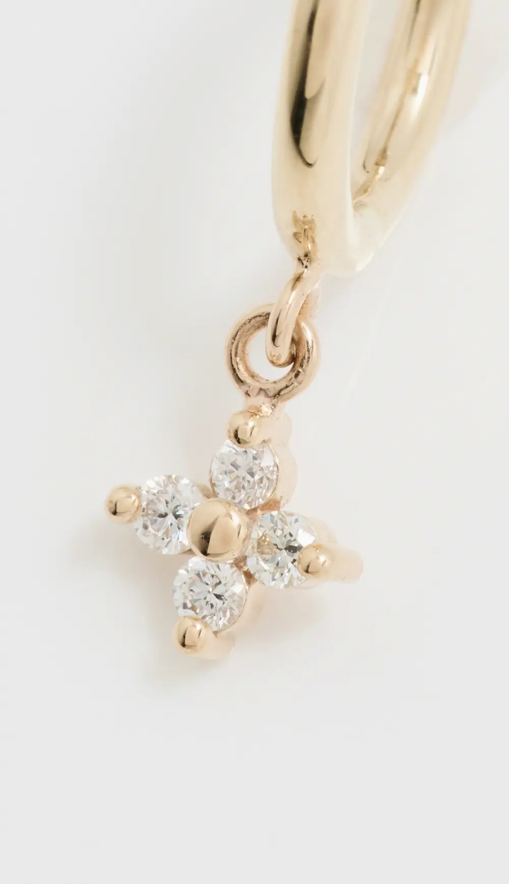 Zoe Chicco 14k Gold 10.5mm Hinged Huggie Hoops with Diamond Quads