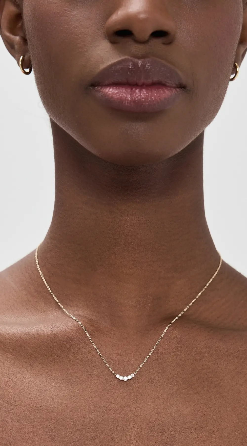 EF Collection 14k Gold Graduated Diamond Arc Necklace