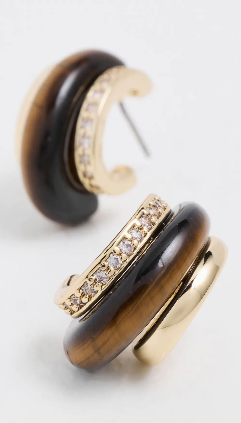 Roxanne Assoulin Semi Stone Combo Chubby Hoop Earrings