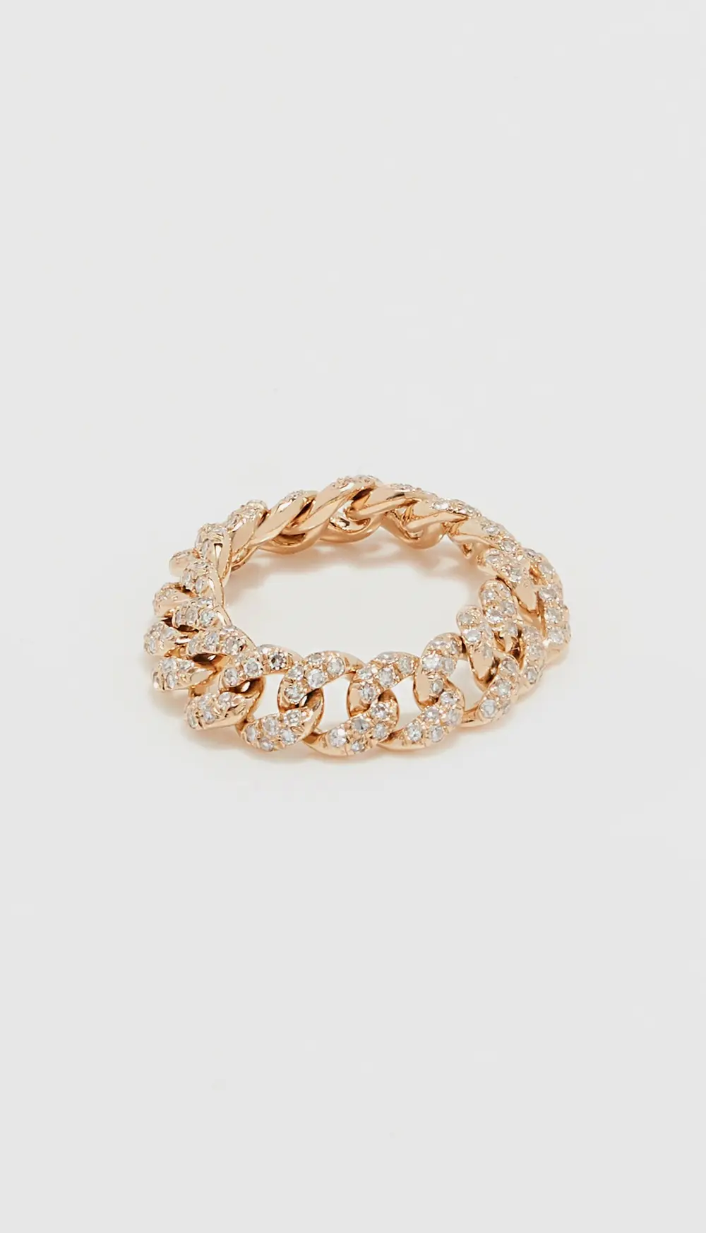 SHAY 18k Mini Pave Diamond Link Ring