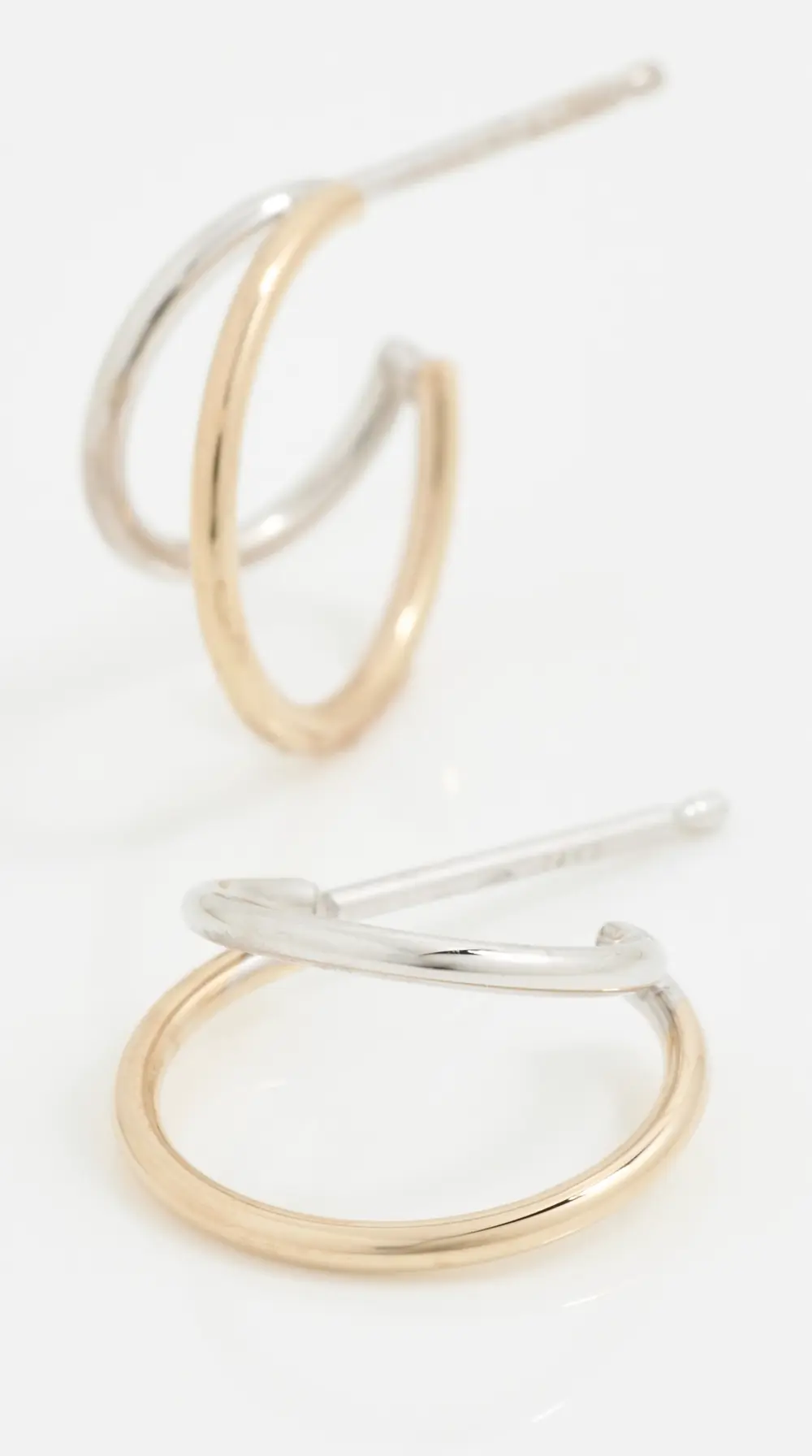 Zoe Chicco 14k Mixed Yellow & White Gold Double Wire Huggie Hoops