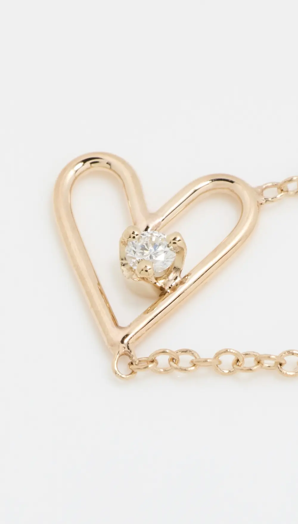 Zoe Chicco 14k Gold Open Heart Diamond Necklace