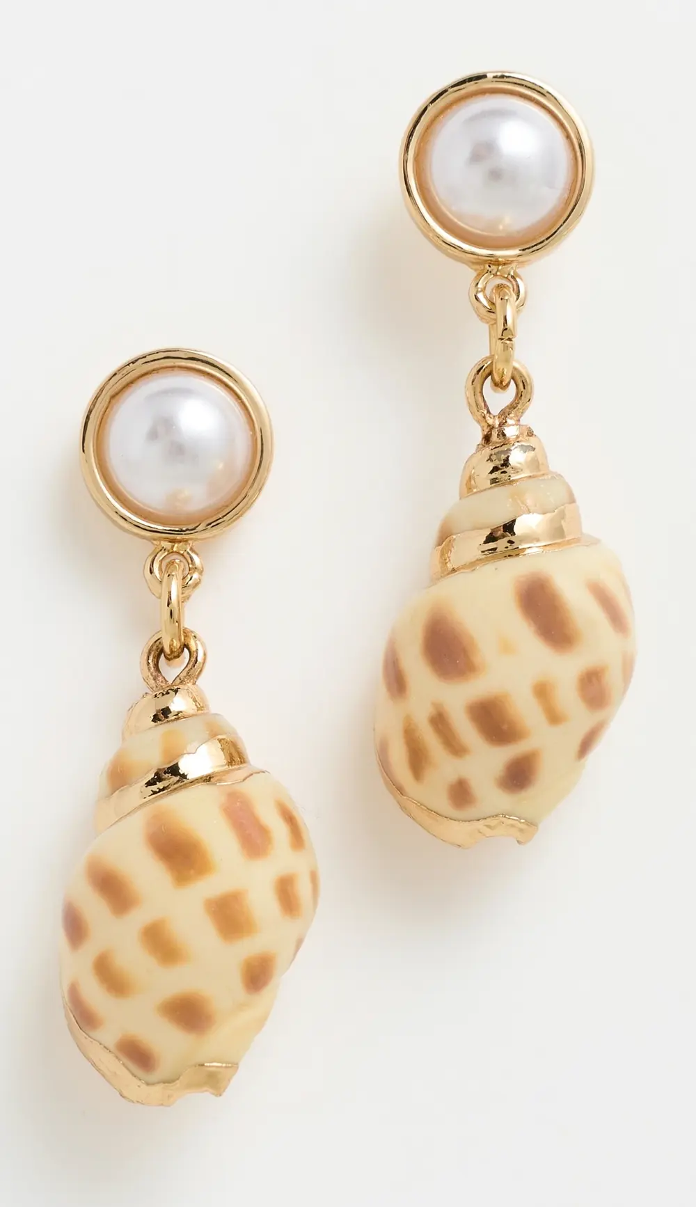 Kenneth Jay Lane Shell Drop Pierced Earrings