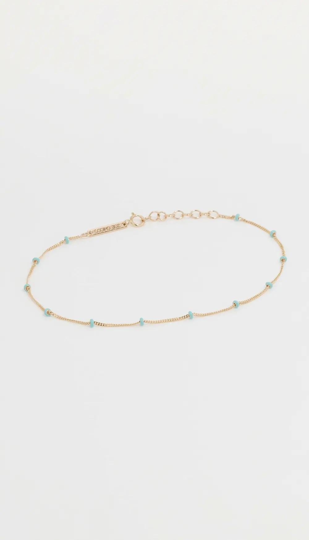 Zoe Chicco 14k Enamel Satellite Chain Anklet