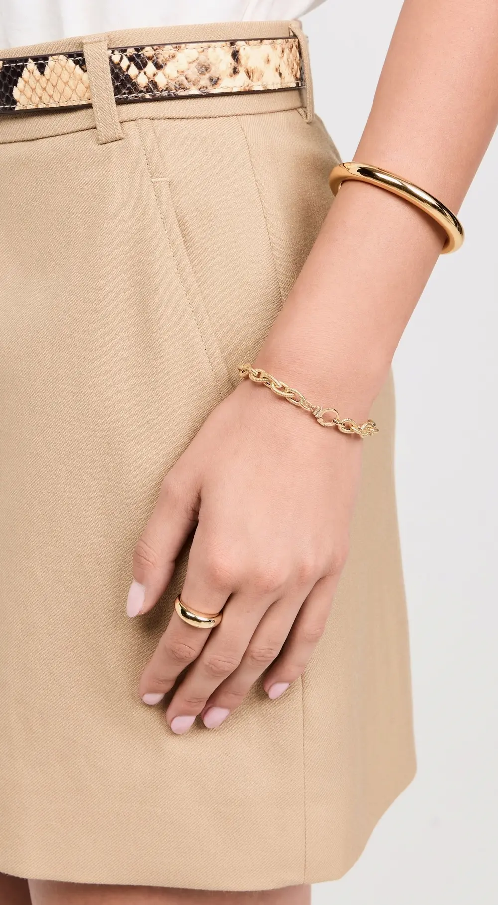 Sorellina 18k Textured Chain Bracelet with Diamonds
