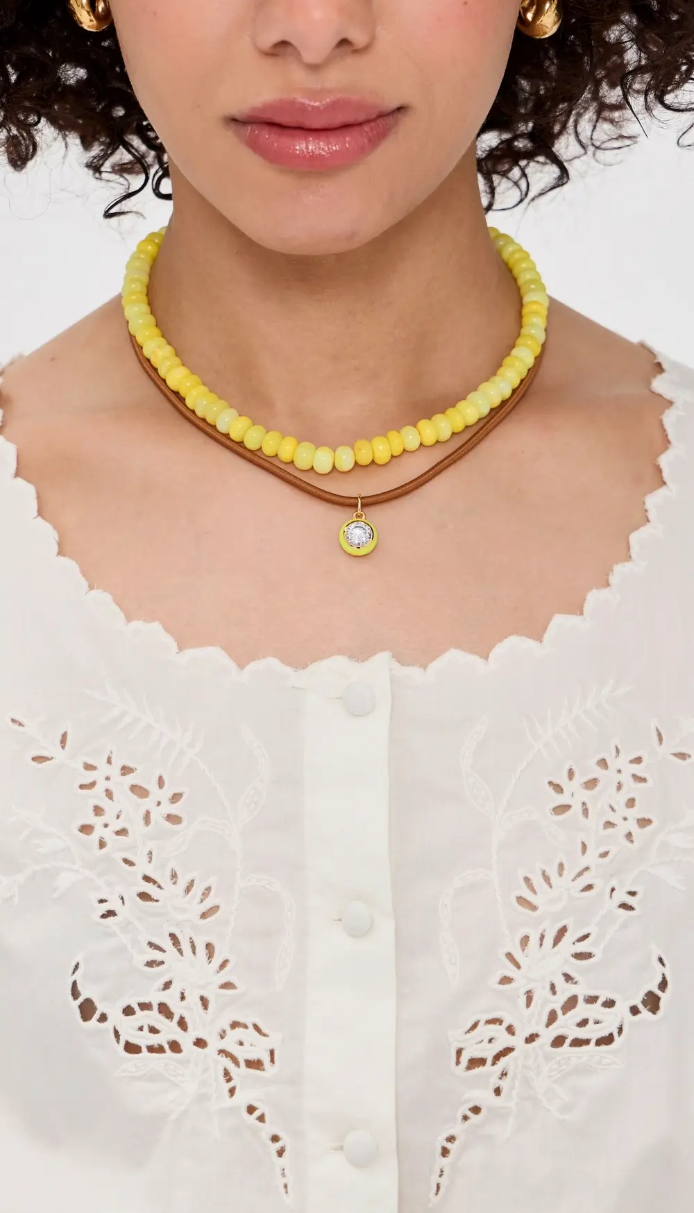 HART Enamel Bezel Cord Necklace