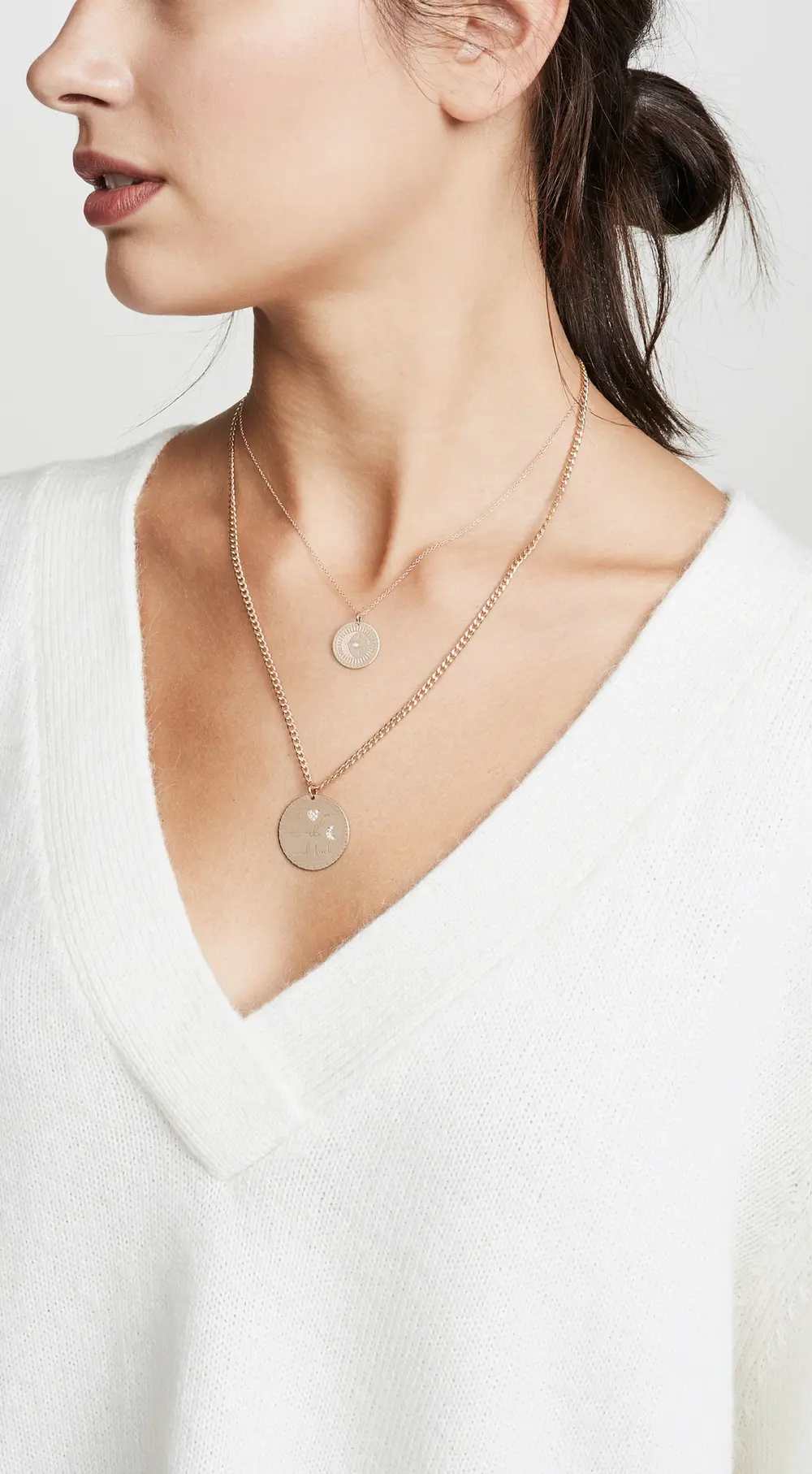 Zoe Chicco 14k Gold Small Celestial Protection Medallion Necklace