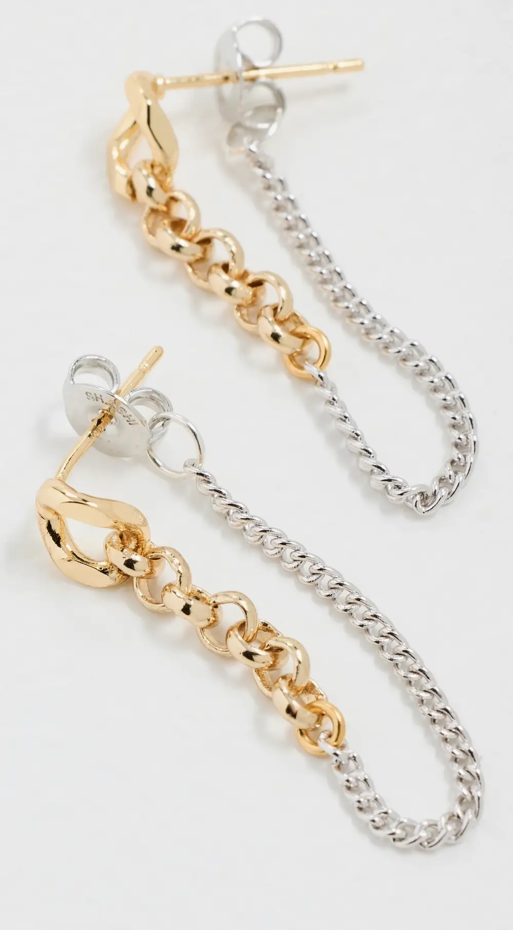 SHASHI Kelly Two Tone Chain Earrings