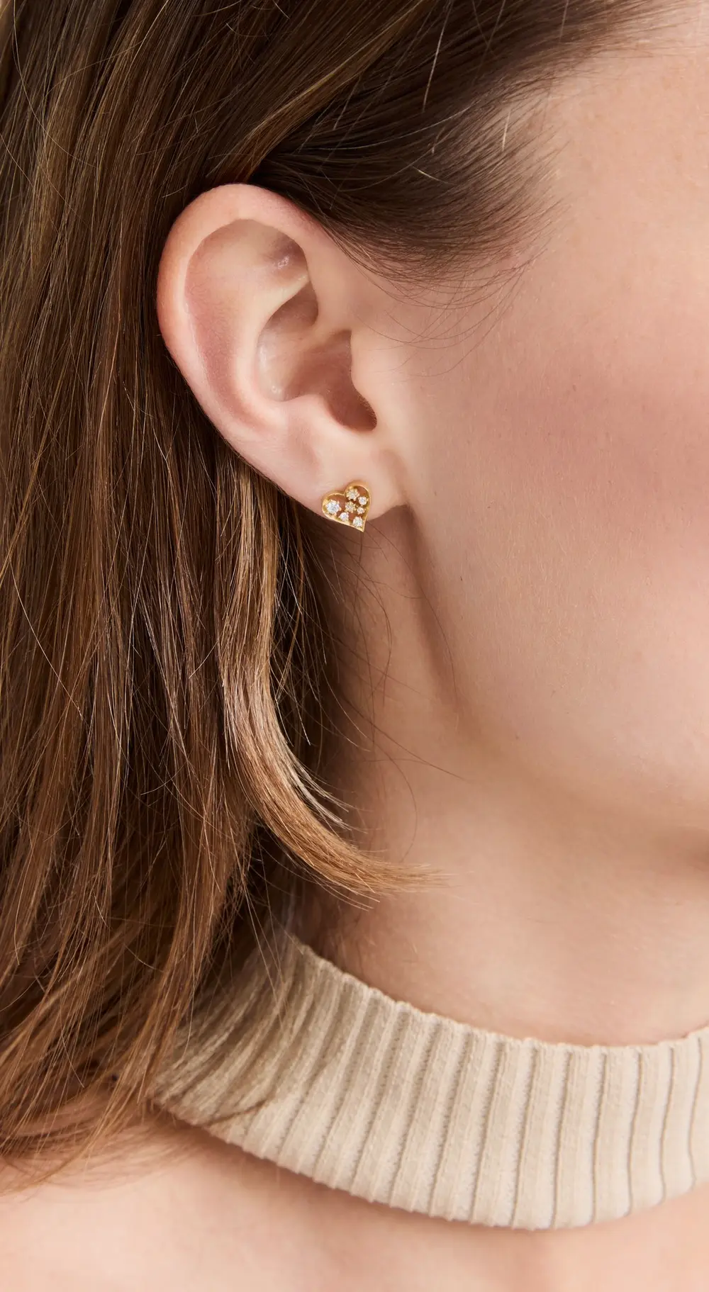 Jade Trau 18k Margot Heart Studs