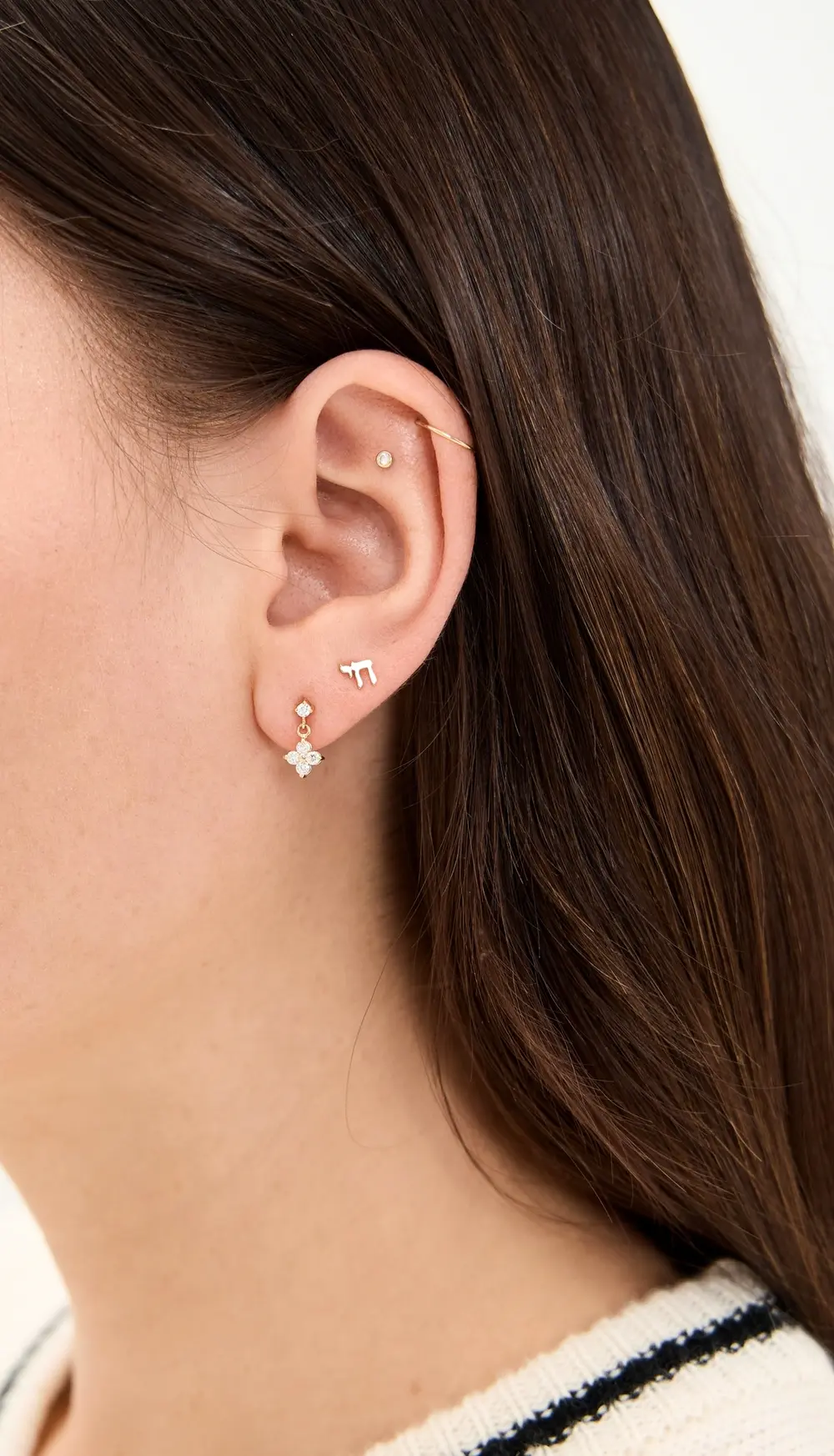 Zoe Chicco 14k Single Itty Bitty Chai Stud Earring