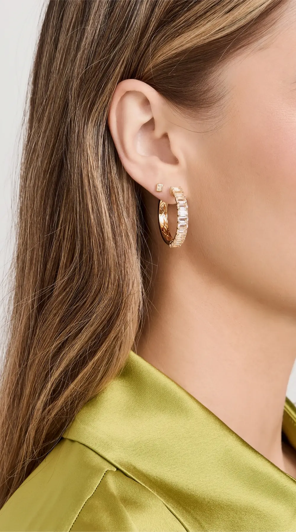 SHAY 18k White Topaz Cut Eternity Hoop, 8.9cts