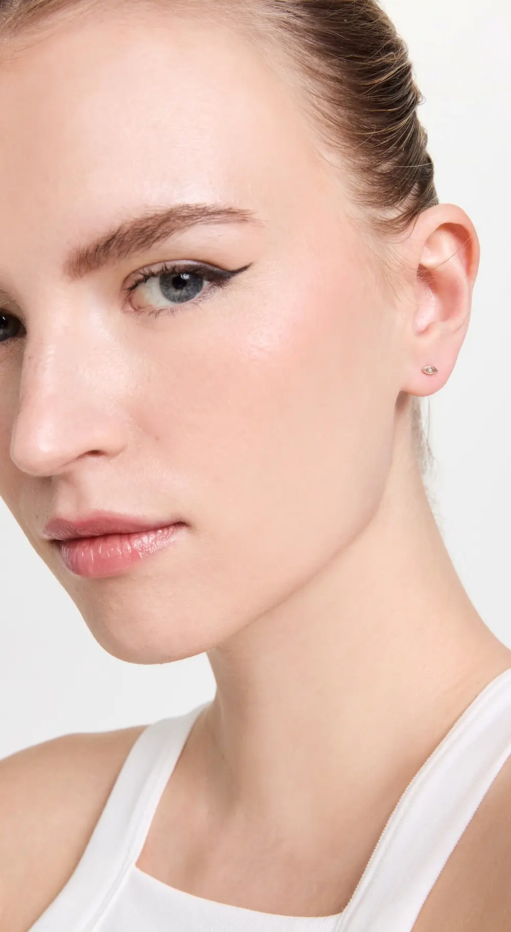 Zoe Chicco 14k Single Itty Bitty Diamond Evil Eye Stud Earring