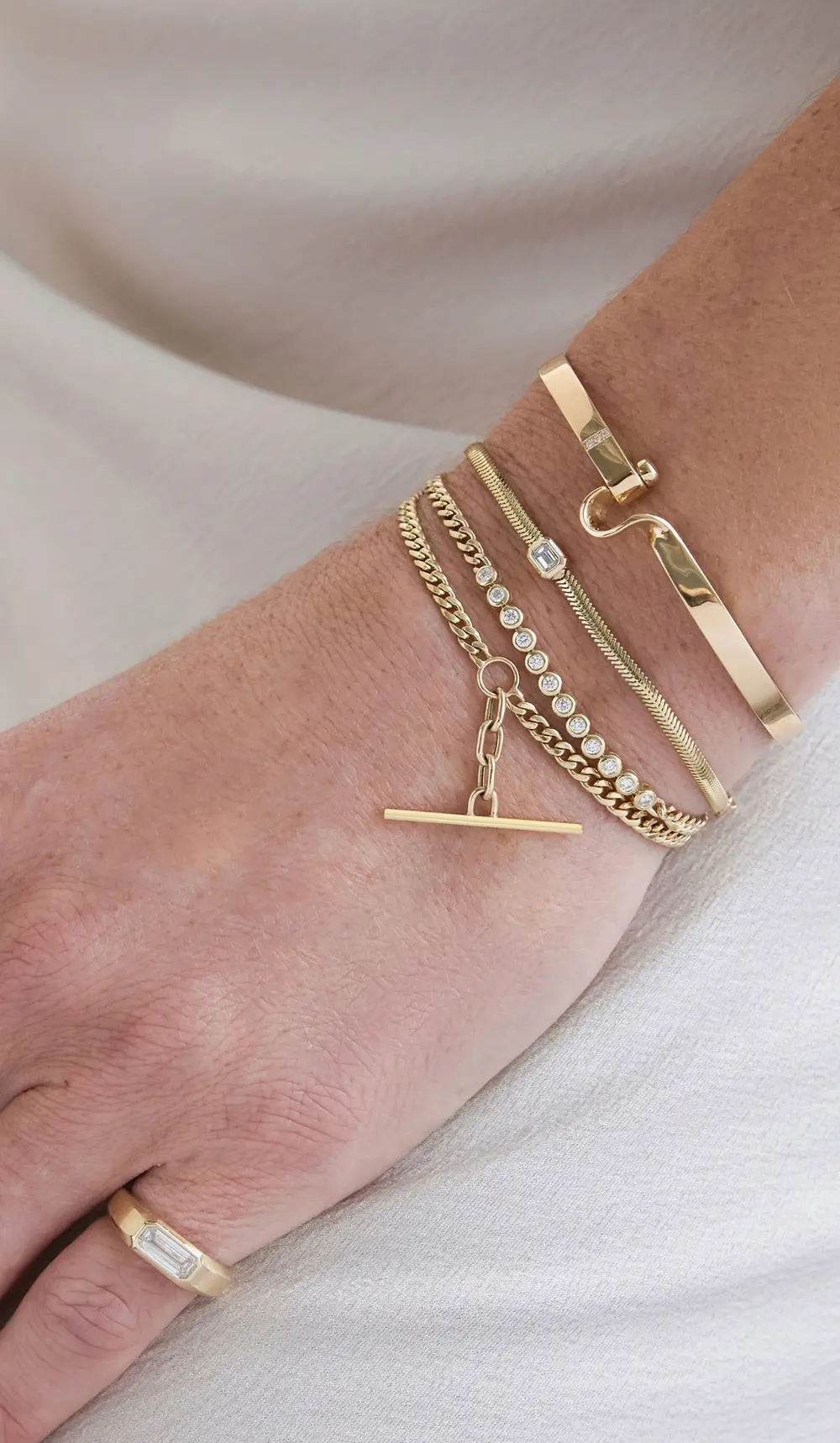 Zoe Chicco 14k Bezel Set Tennis Station Bracelet