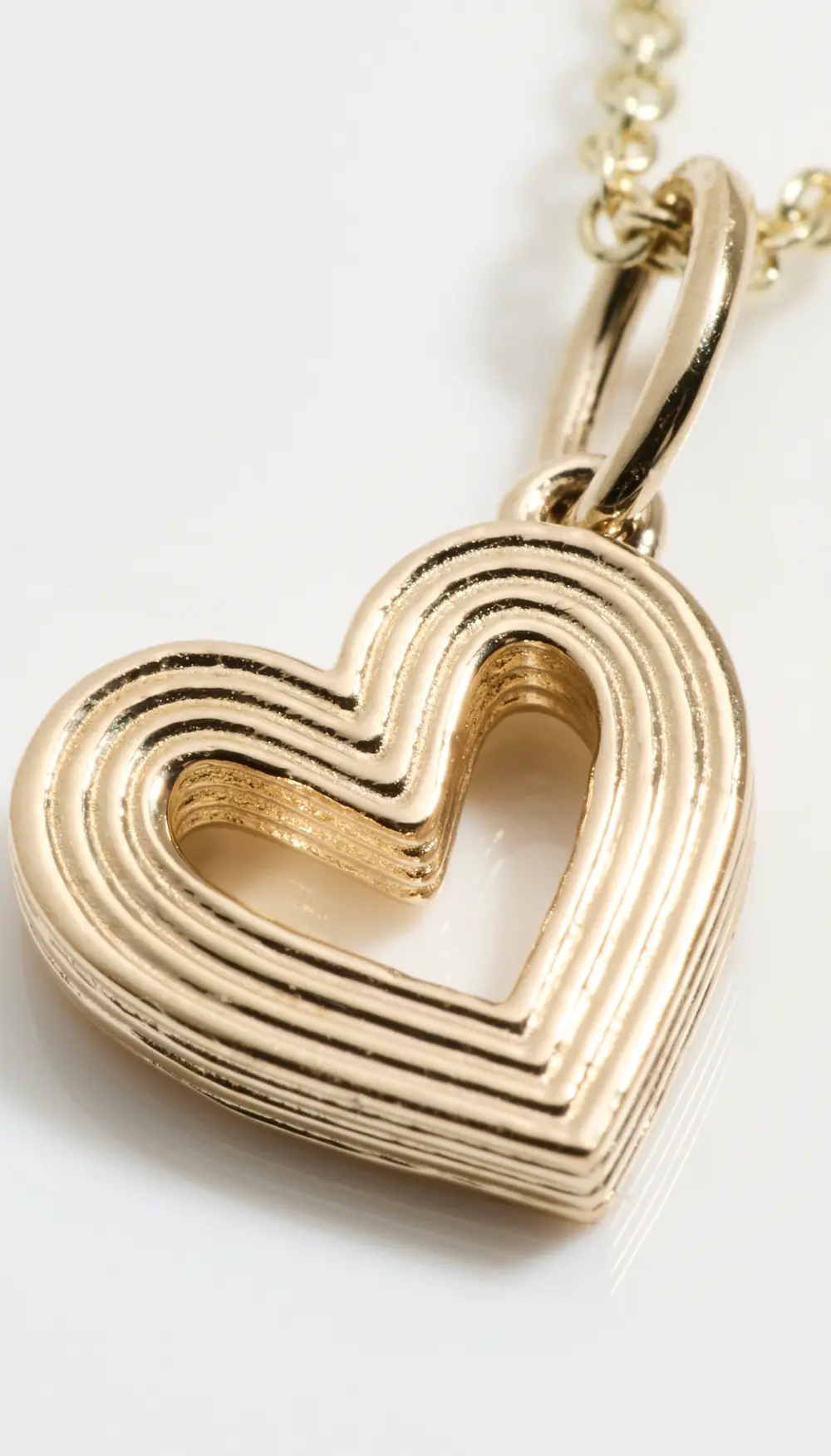 Sydney Evan 14k Fluted Heart Charm Necklace