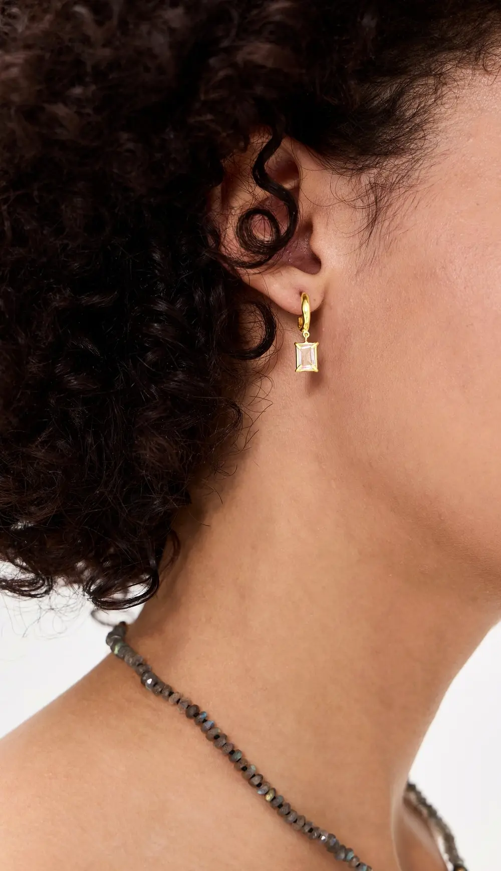 Chan Luu Petite Hoop Earrings with Amethyst Drop