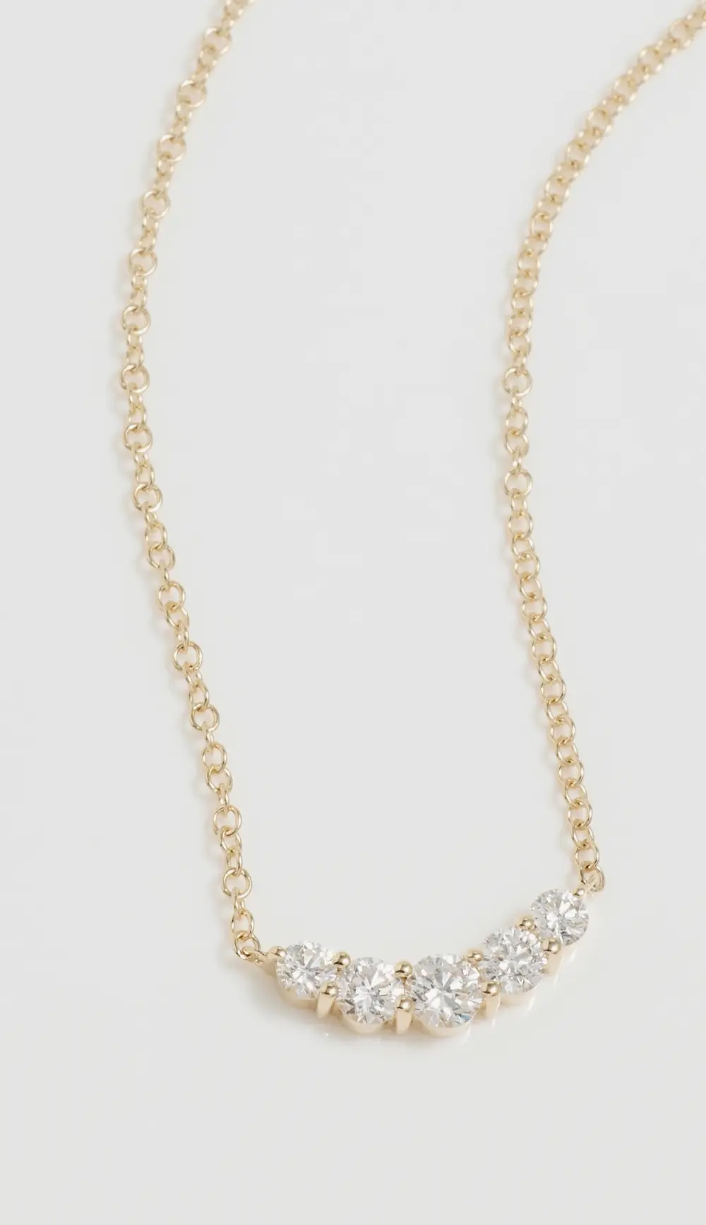 EF Collection 14k Gold Graduated Diamond Arc Necklace
