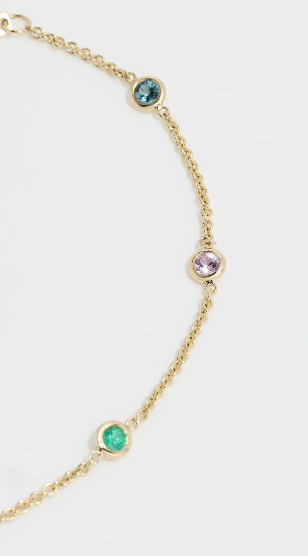Zoe Chicco 14k Gold Rainbow Floating Gemstones Bracelet