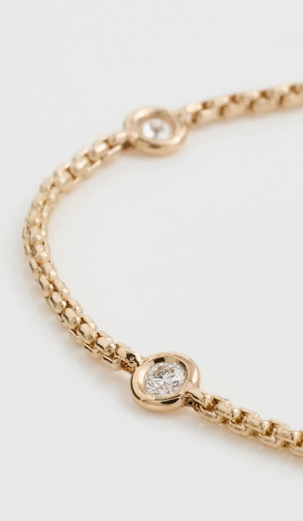 Zoe Chicco 14k Gold Floating Diamond Box Chain Bracelet