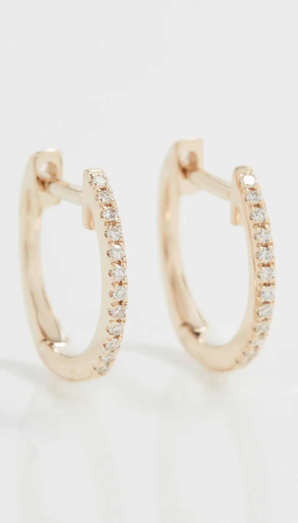 EF Collection 14k Gold Diamond Huggie Earrings