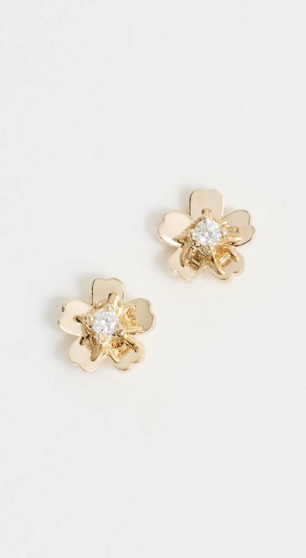 EF Collection 14k Mini Cherry Blossom Stud Earrings