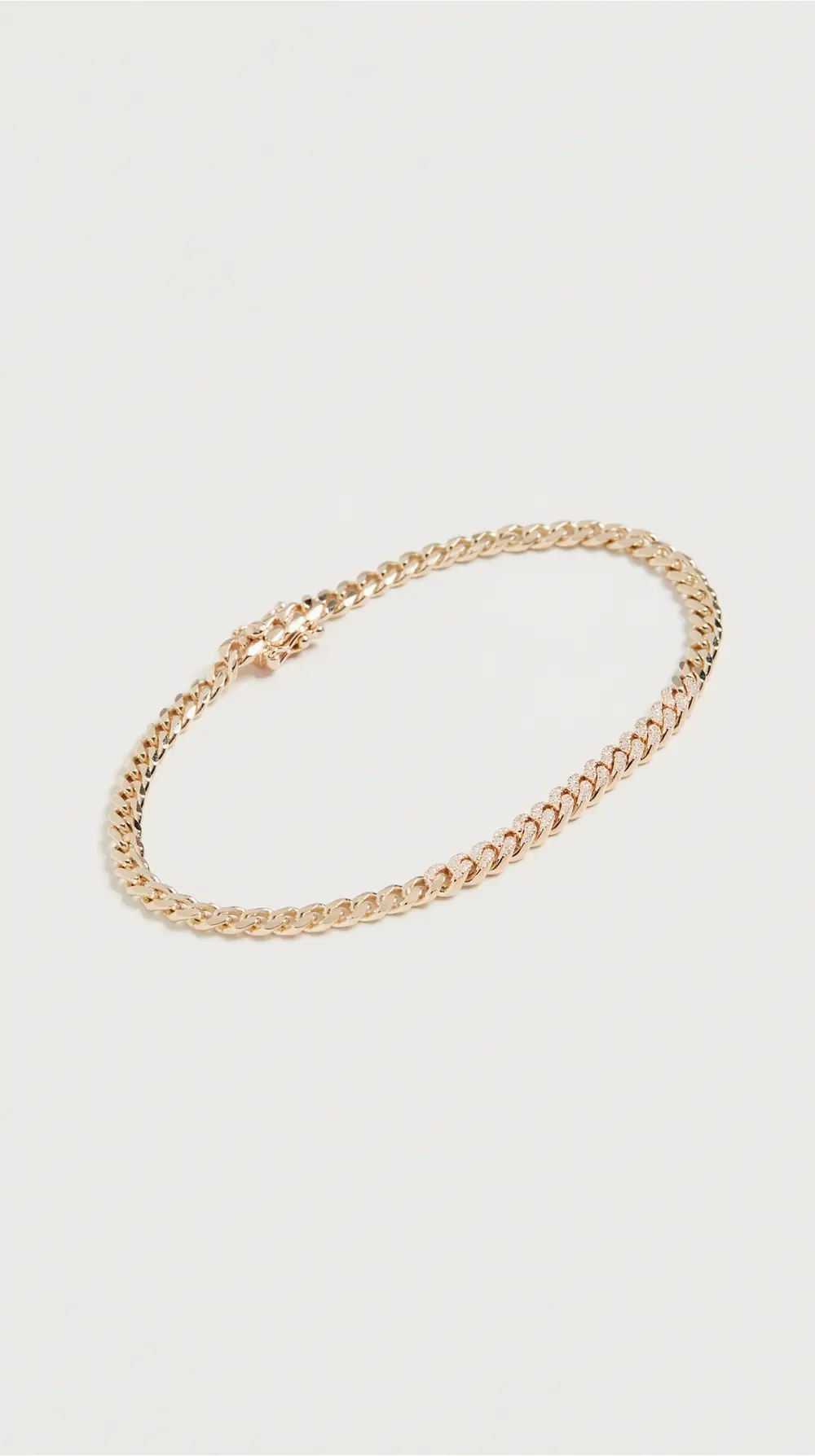EF Collection 14k Diamond Mini Curb Chain Bracelet