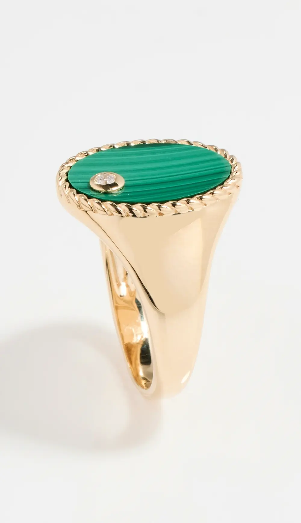 Yvonne Leon Chevaliere Ovale Malachite Ring