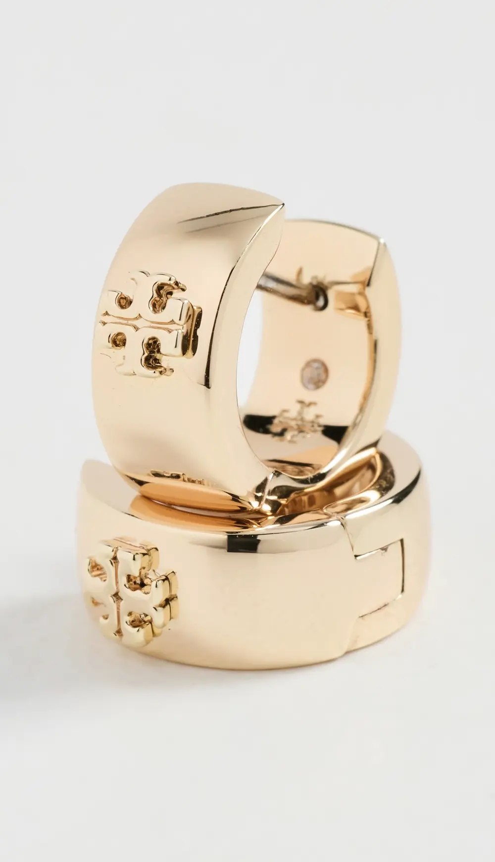 Tory Burch Wide Icon Huggie Earrings