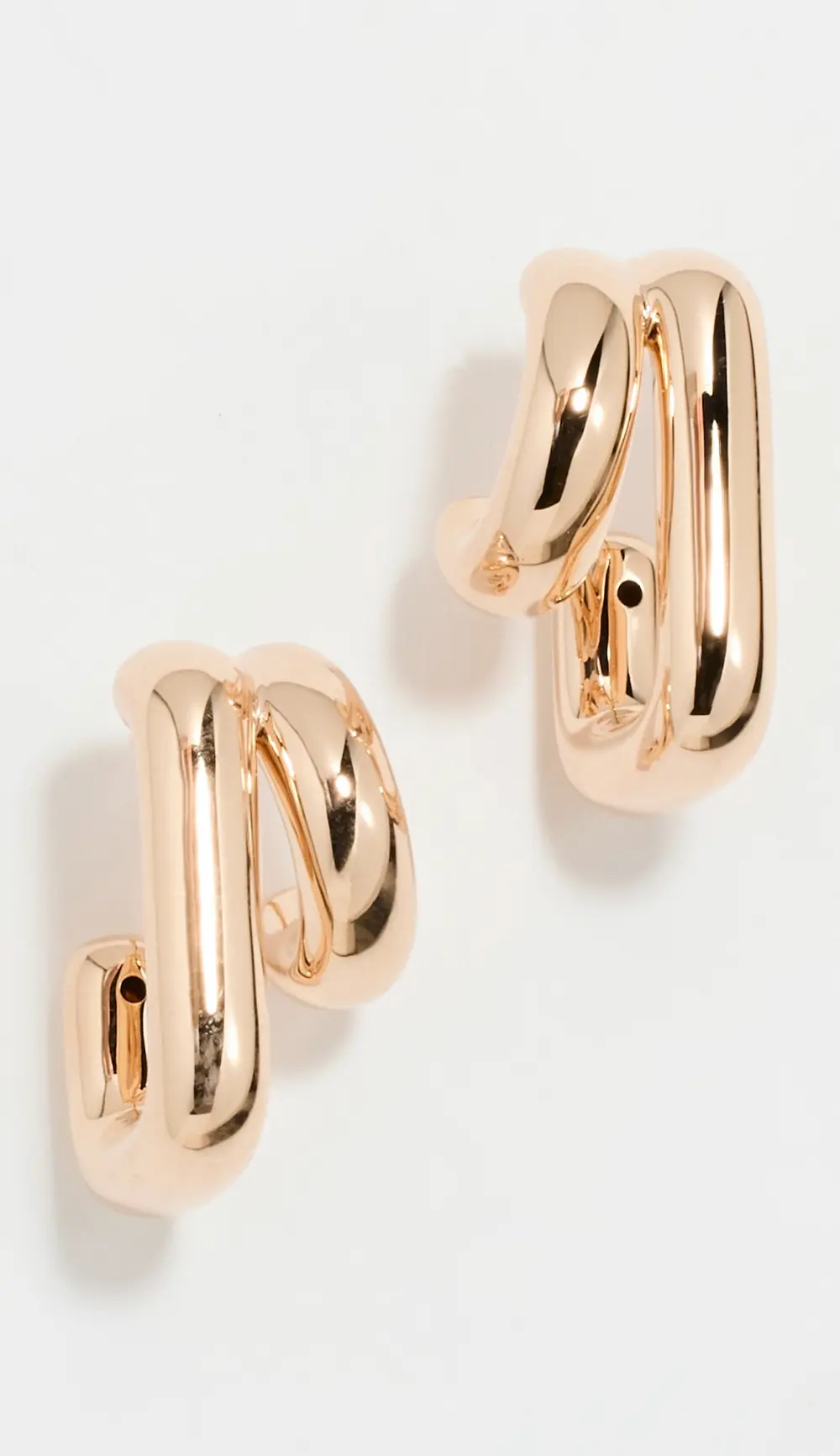 EF Collection 14k Double Gold Jumbo Huggie Earrings