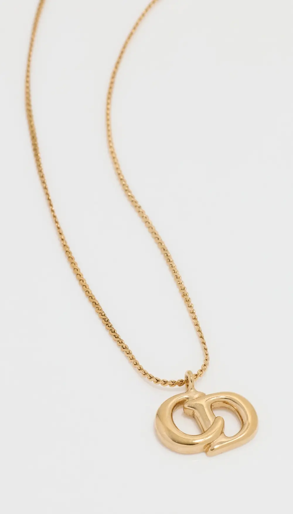 What Goes Around Comes Around Dior Gold CD Necklace