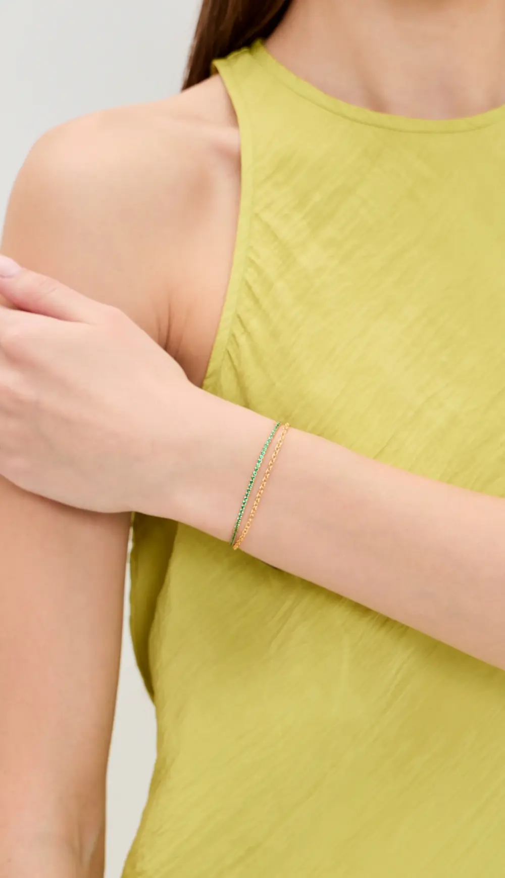 Gwen Beloti Tennis and Gold Dainty Link Set